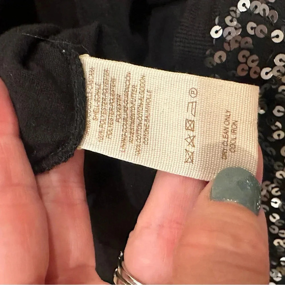 Free People Black Sequin Dress long sleeve backless medium - Picture 7 of 8